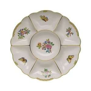    Herend Queen Victoria Sectioned Appetizer Dish: Kitchen & Dining