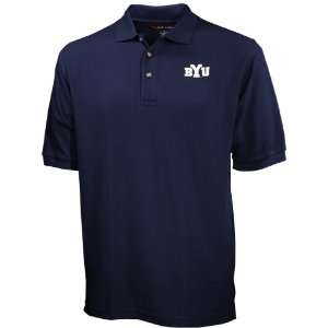 Brigham Young Cougars Navy Blue Pique Polo  Sports 