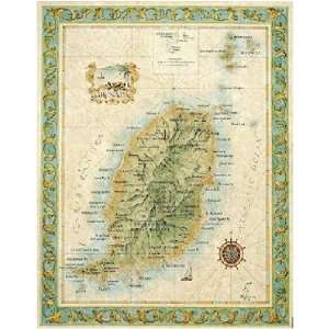  Grenada Modern Day as Antique Wall Map