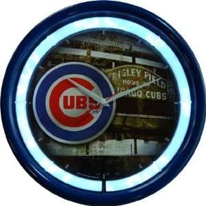  Chicago Cubs Plasma Neon Clock: Sports & Outdoors