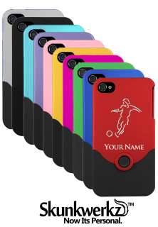 Personalized Engraved iPhone 4 4G 4S Case/Cover   FEMALE SOCCER PLAYER