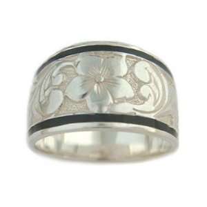    Hawaiian Heirloom Jewelry Sterling Silver Tapered Ring: Jewelry