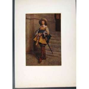  Cavalier Famous Painting By Meissonier Antique Print