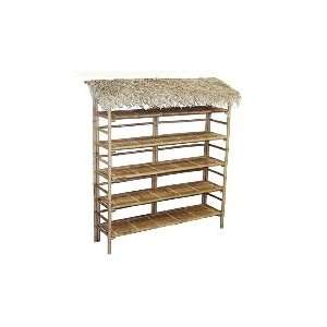 Kd Bamboo Shelf w/ thatched top , half sized   Great  