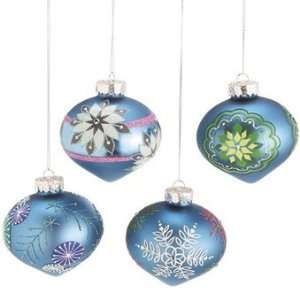  Blue Patterned Onion Ornament (Set of 32)