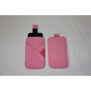  Pink Protective Faux Leather Pull Pouch Bag Case for 