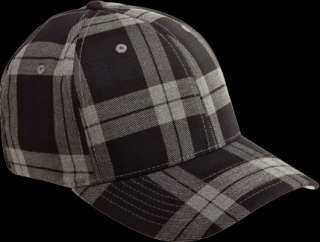 6197 Flexfit Tartan Plaid Fitted Baseball Blank Plain Hat Ballcap Cap 