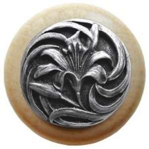   Hill Tiger Lily natural Cabinet Knob Antique Pewter