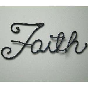 Faith Metal Word Art Wall Hanging Sculpture 