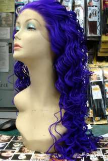 SYNTHETIC FRONT LACE WIG VERY EXTRA LONG CURLY 26 PURPLE UPICK COLOR 