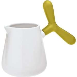 Koziol A Pollo White Porcelain Milk Jug with Solid Mustard Handle, 168 