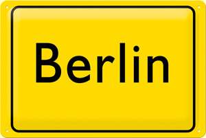 Blechschild BERLIN Stadtschild gelb,30 cm,NEU  
