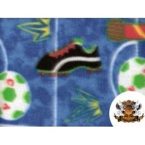   Printed Sports Soccer Kick 2 Fabric By the Yard 