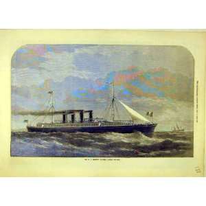    1872 Mackie Channel Passage Steamer Passenger Ship