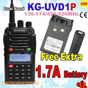   UVD1P 136 174/420 520 handheld 2 way radio + USB cable + Extra Battery