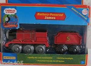 THOMAS WOODEN BATTERY POWERED JAMES & TENDER NEW  