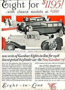 1928 New GARDNER 75 Eight Cyl Motor Car AD. St. Louis  