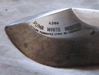Puma White Hunter Hunting Knife #6399 (42606) w/ Leather Sheath Vtg 