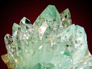 sharp gemmy apophyllite crystals with pyramid shaped terminations