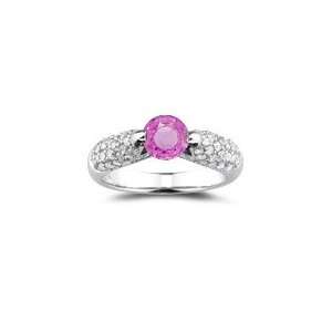  2/3 (0.62 0.70) Ct Diamond & Pink Sapphire Ring in 14K 
