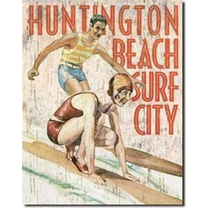 Huntington Beach Surf Club Metal Tin Sign , 12x16 