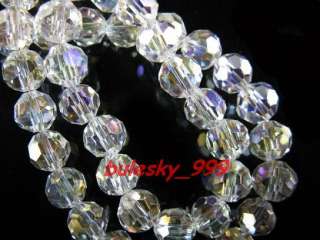 P22 Glass Crystal 32Facet Round Bead 6mm AB Clear  