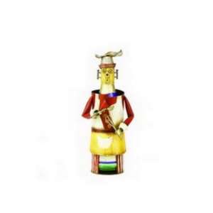   Painted Chef with Ladel and Wisk Metal Wine Caddy