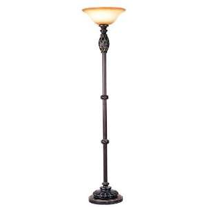  Noble Chocolate Brown Finish Torchiere Floor Lamp