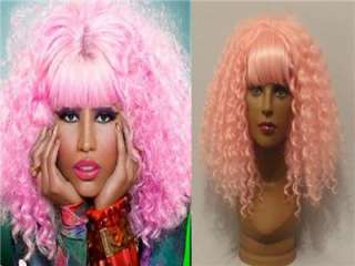 DELUXE NICKI MINAJ LONG PINK CANDY CURLY PERMED AFRO STYLE 80S WIG 