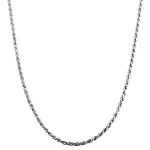    Rhodiumplated Sterling Silver 1.7 mm Rope Chain (16 Inch) Jewelry