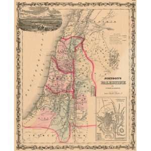  Johnson 1862 Antique Map of Palestine