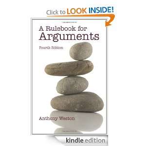 Rulebook for Arguments Anthony Weston  Kindle Store