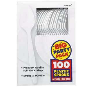   Party By Amscan Frosty White Big Party Pack   Spoons 