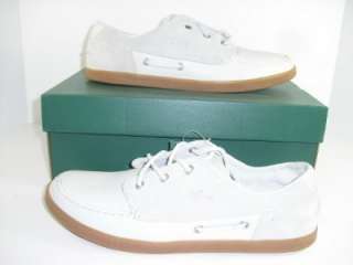 Lacoste Crosier Sail 10.5 M Off White Leather Mens Boat Shoes  
