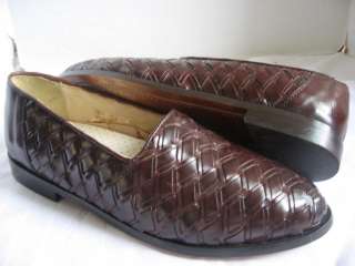 SIMONE LENNOX Brown Woven Shoes Size 8 VINTAGE 80s  
