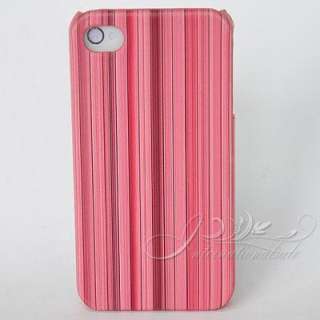 Pink Wood Design Leather paste Hard Case For Iphone 4S  