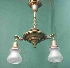 1910 CHANDELIER ~ ORIGINAL PATINA AND SHADES ~ RE WIRED ~ READY TO 