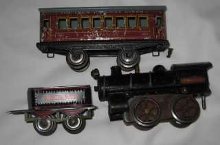 ANTIQUE IVES RAILWAY LINES WIND UP LOCOMOTIVE No.11 TENDER 11 AND 
