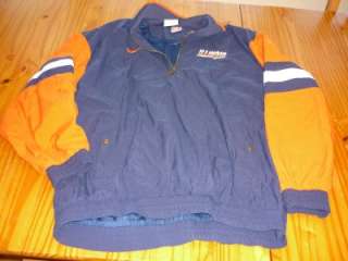 University of Illinois Nike zip front jacket with mesh lining adult XL 