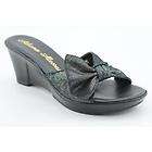 Athena Alexander Savvy Womens Size 7 Black Leather Wedge Sandals Shoes