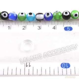 Mixed Evil Eye Lampwork Loose Glass Beads 6mm 110643  
