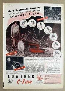 1947 Lowther C Saw Tractor Ad More profitable farming with a 1 man 