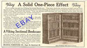 1908 SKANDIA VIKING SECTIONAL BOOKCASE AD ROCKFORD IL  