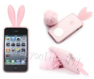 New Soft Rabbit Bunny Silicone Case Cover Skin For iPod Touch 4 Gen 