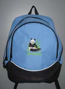 Panda Bear Blue Backpack school bag PERSONALIZED NEW  