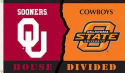 Oklahoma Sooners   Oklahoma State Cowboys 3x5 House Divided Rivalry 