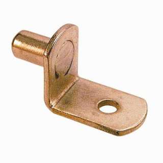 Prime Line 20 Lb. 1/4 In. Brass Plated Steel L Shelf Support Pegs (8 