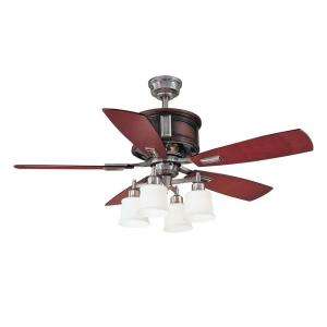 Hampton Bay Garrison Gunmetal Red/Brown Ceiling Fan   