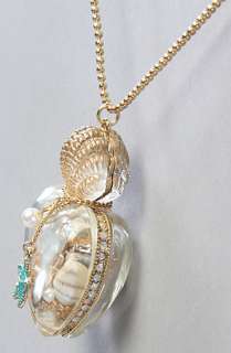 Betsey Johnson The Mermaids Tale Long Heart Bottle Necklace 
