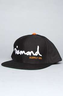 Diamond Supply Co. The OG Logo Snapback Cap in Black White Orange 